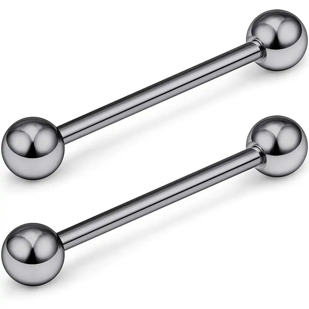Externally Threaded Titanium Nipple Barbell Rings Piercing Body