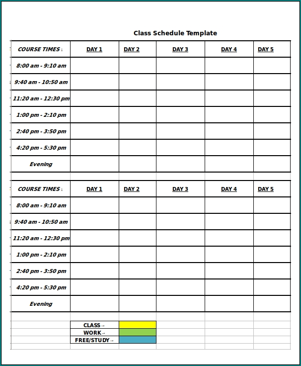 》Free Printable Classroom Schedule Template
