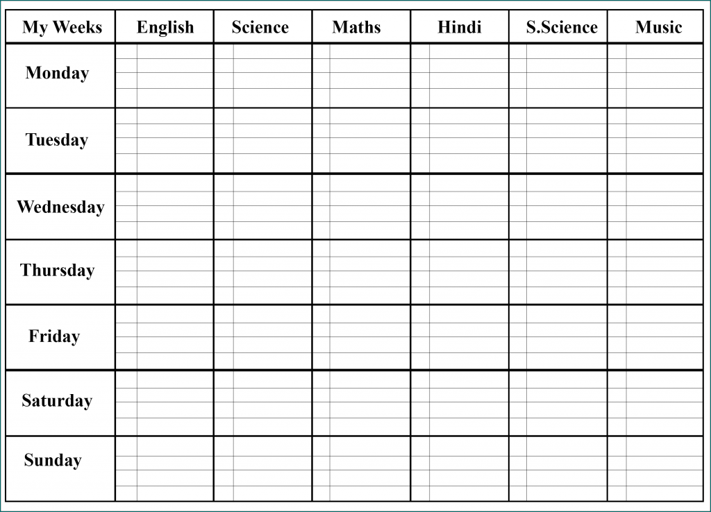 》Free Printable Weekly Class Schedule Template Bogiolo