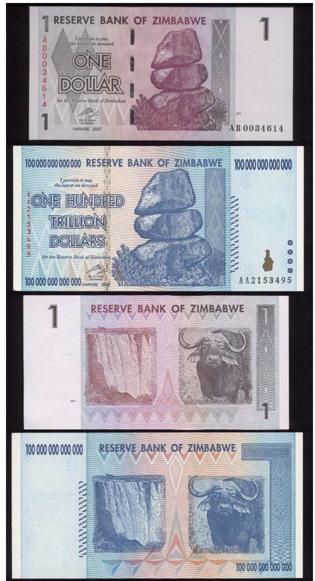 [6965] 1 & 100 TRILLION BANKNOTE ZIMBABWE UNC eBay