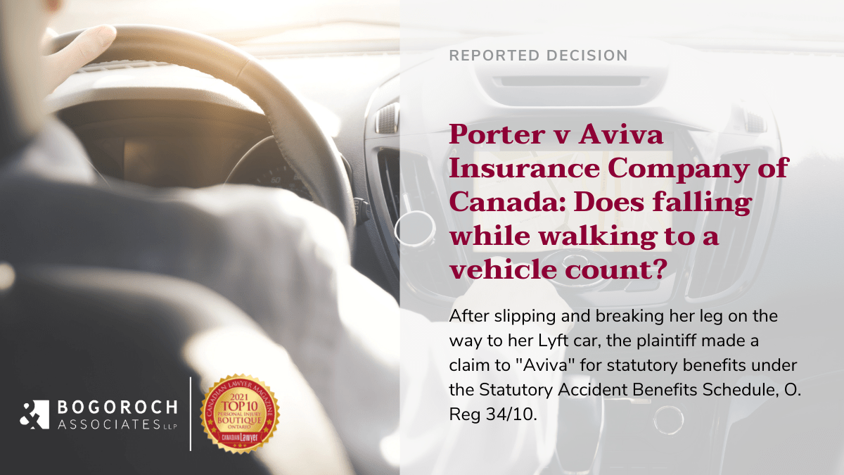 Porter v Aviva Insurance Company Bogoroch & Associates