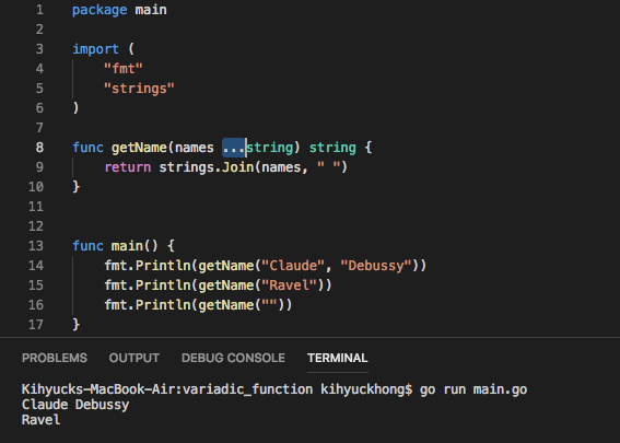 GoLang Tutorial Variadic Functions 2020