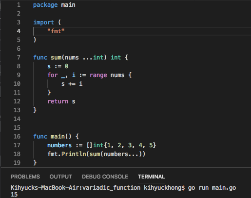 GoLang Tutorial Variadic Functions 2020