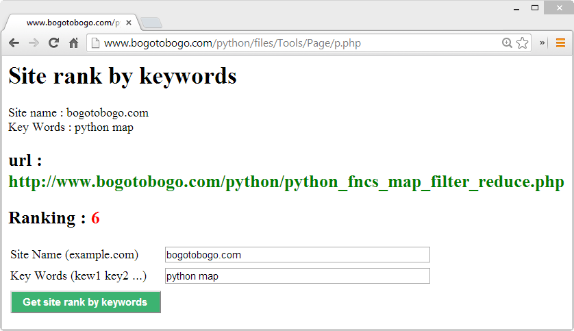 Python Tutorial Google page ranking by keywords 2018