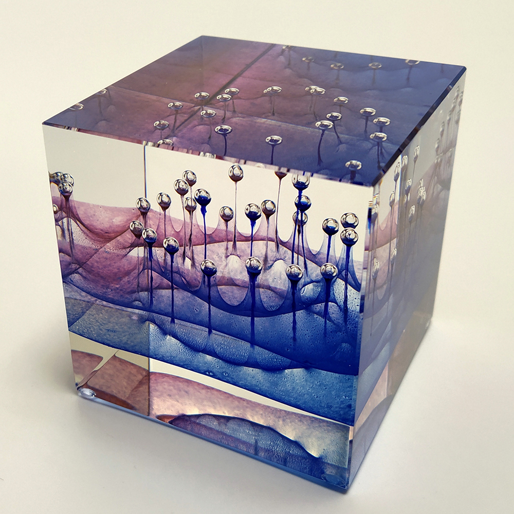 Glass Cube Sculpture I 'Cube' I by Jan Stohanzl I Boha Glass