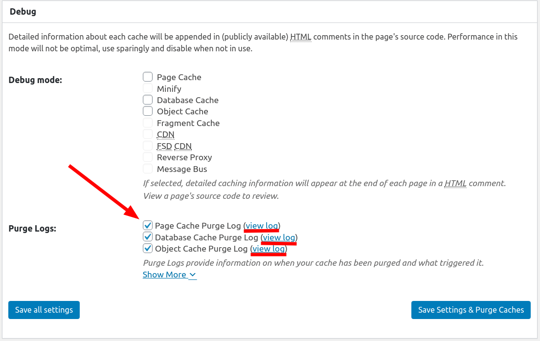 Using the Cache Purge Logs in W3 Total Cache