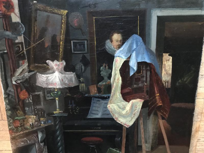 André Marie Allard Peintre XIXXX Siècles. Scène d'Intérieur d'Artiste