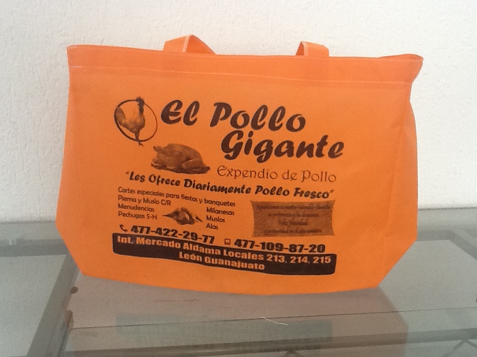 Bolsas Ecologicas Multicolor a 1 tinta Cliente el Pollo Gigante Leon