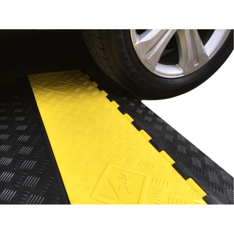 Rubber 4 Channels Cable Protector Heavy Duty 36'' x 19'' x 2'' Toolots