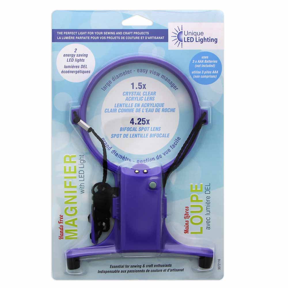 Hands Free Magnifier with LED Light Bolts 2 Blocks