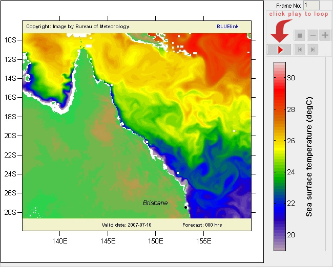 Sea temperatures and Currents Forecast Products