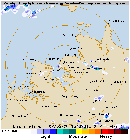 64 km Darwin Airport Radar