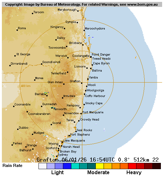 512 km composite Grafton Radar