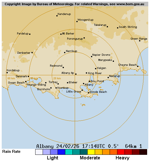64 km Albany Radar