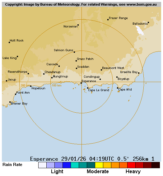 256 km Esperance Radar