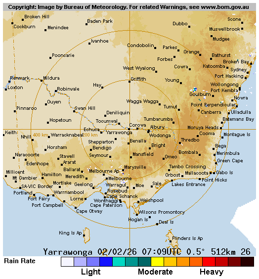 512 km composite Yarrawonga Radar