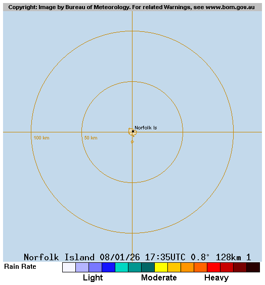 128 km Norfolk Island Radar Loop
