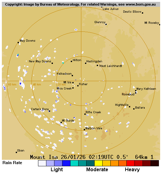 64 km Mount Isa Radar