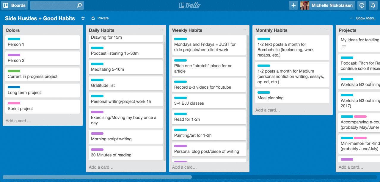 How to use Trello to stay motivated on your side projects Bombchelle