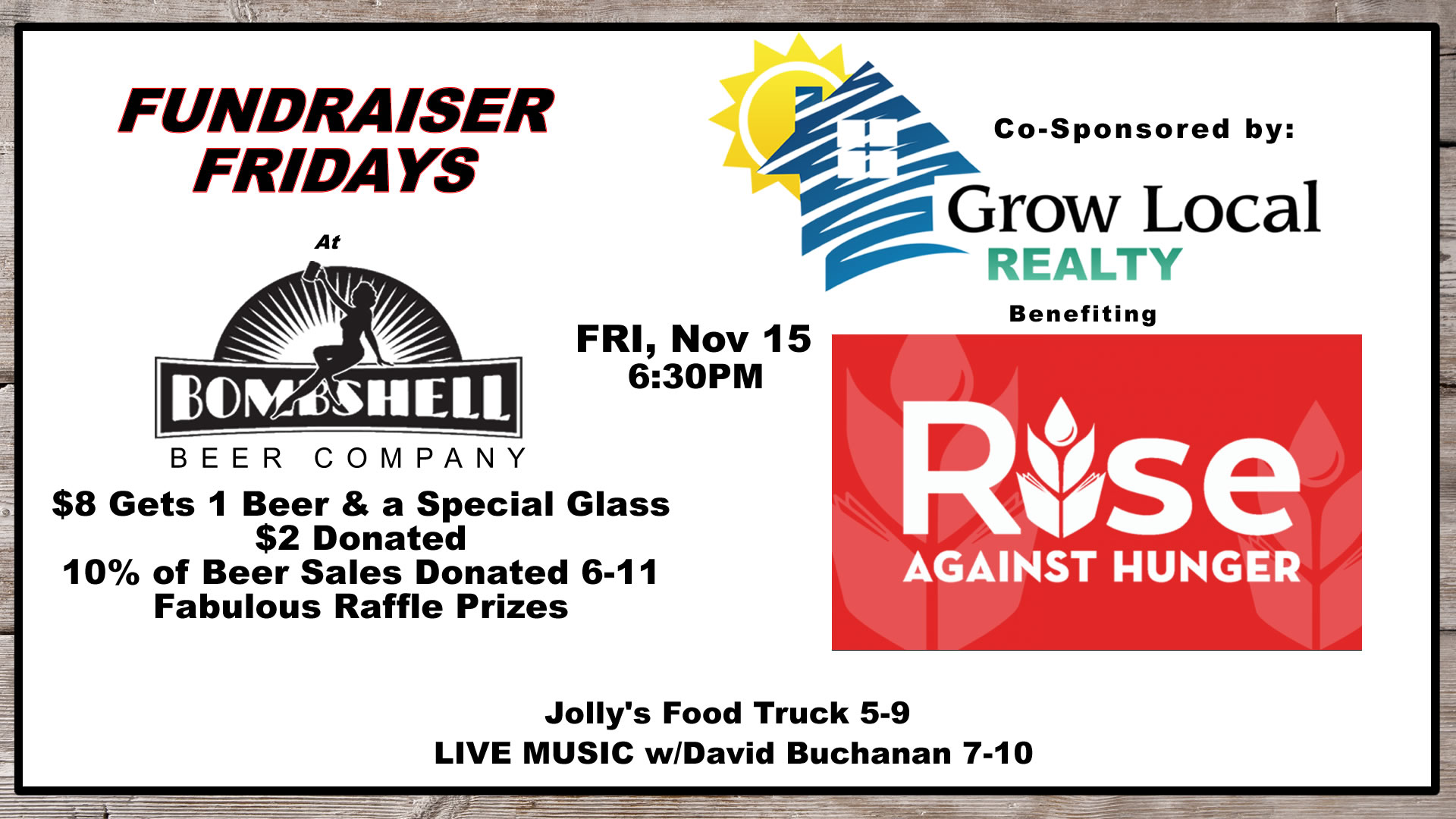 Fundraiser Friday sponsored by Grow Local Realty > Bombshell Beer