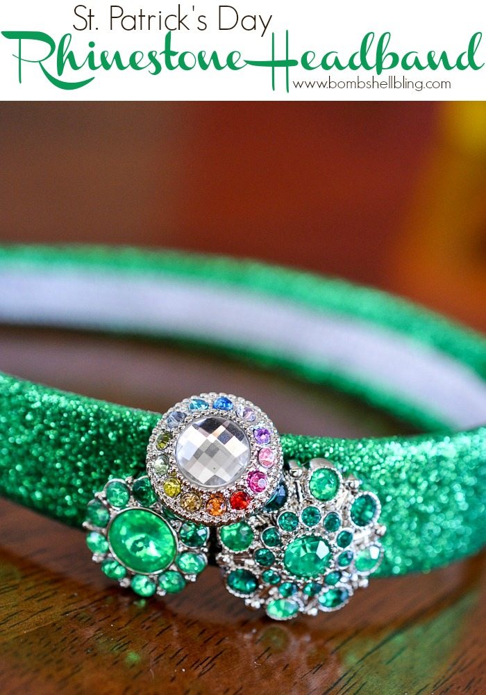 Rhinestone Headband for St. Patrick's Day Rainbow and Green BLING!