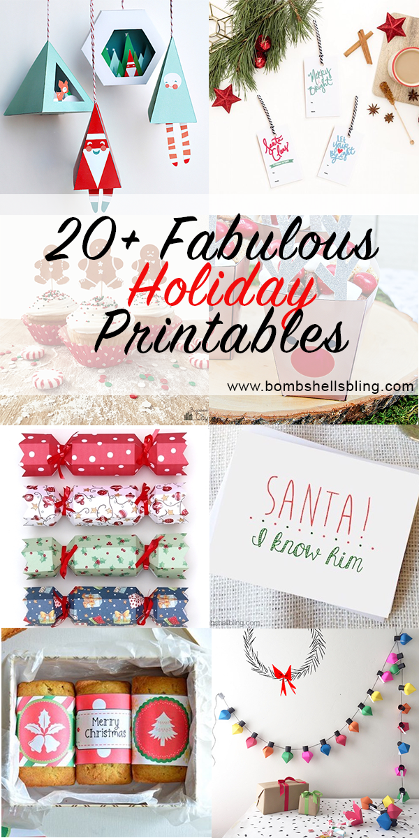 20+ Fabulous and Festive Printables for the Holidays