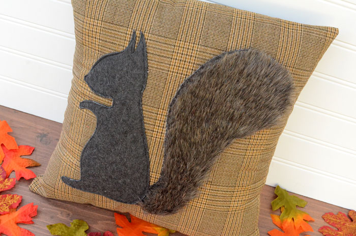 Fluffy Tail Squirrel Pillow - Free Sewing Tutorial for Fall