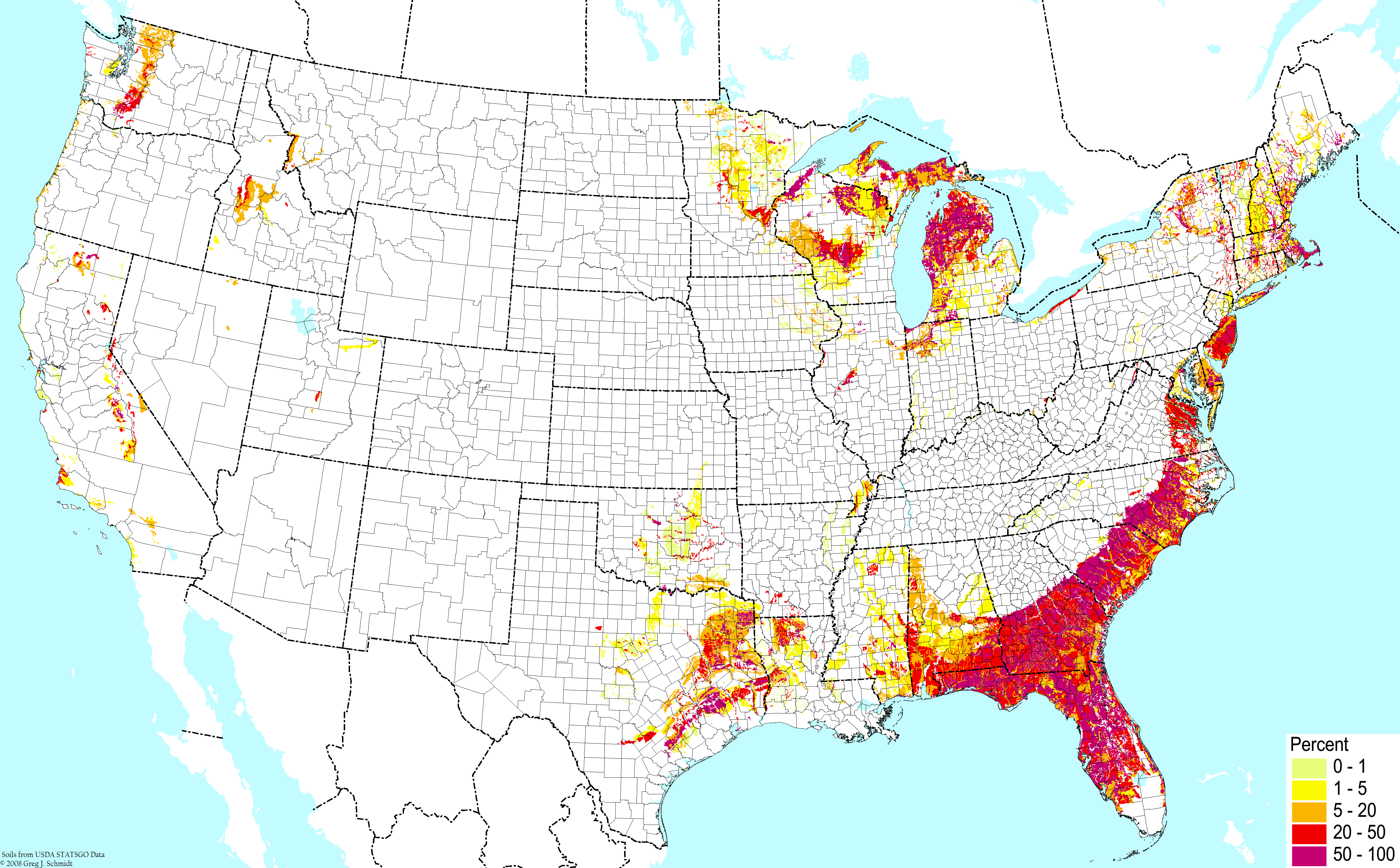 Acidic Soil Usa Map Soil Types