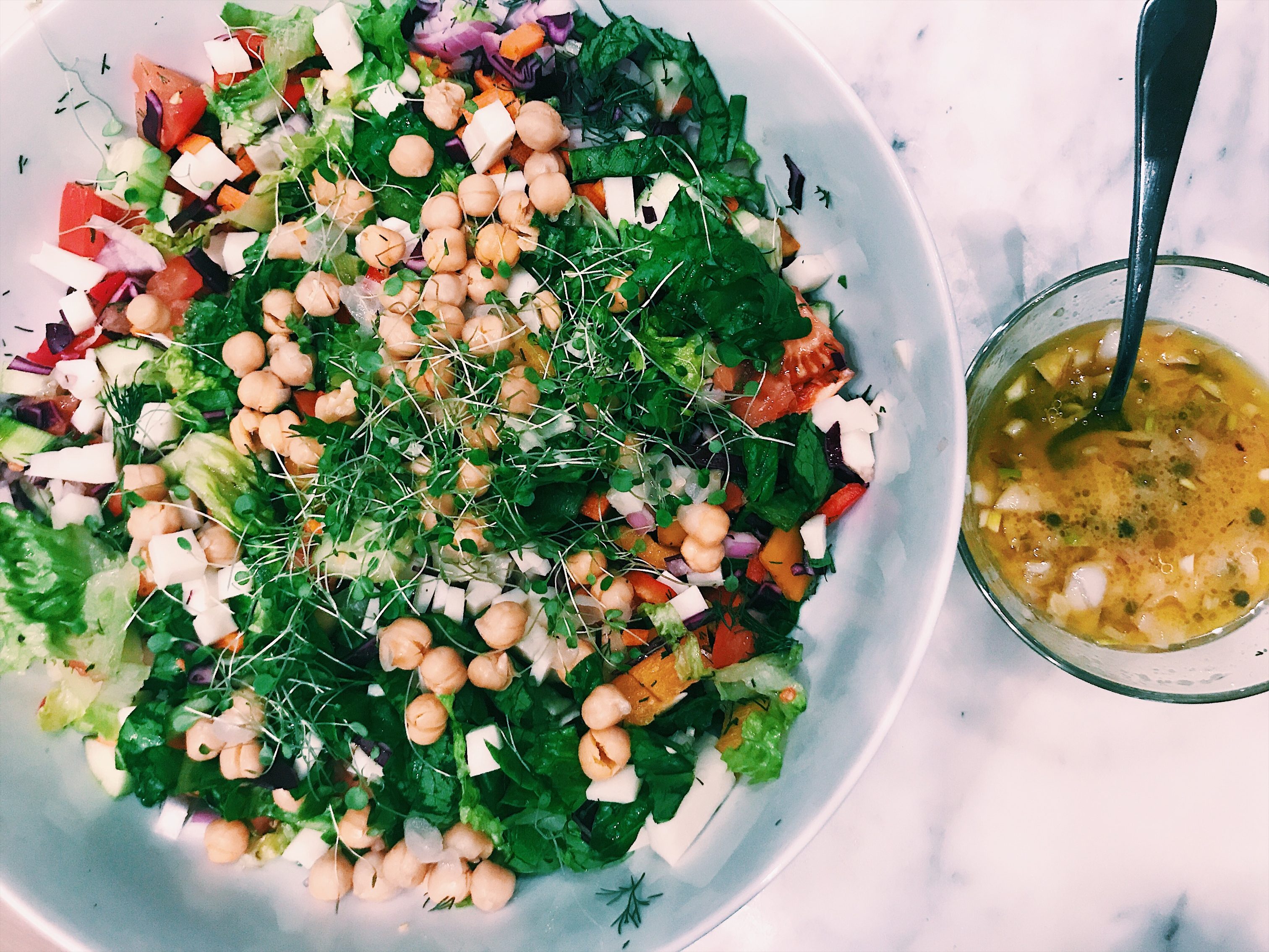 Classic Chopped Salad with Caper Shallot Vinaigrette Bonberi
