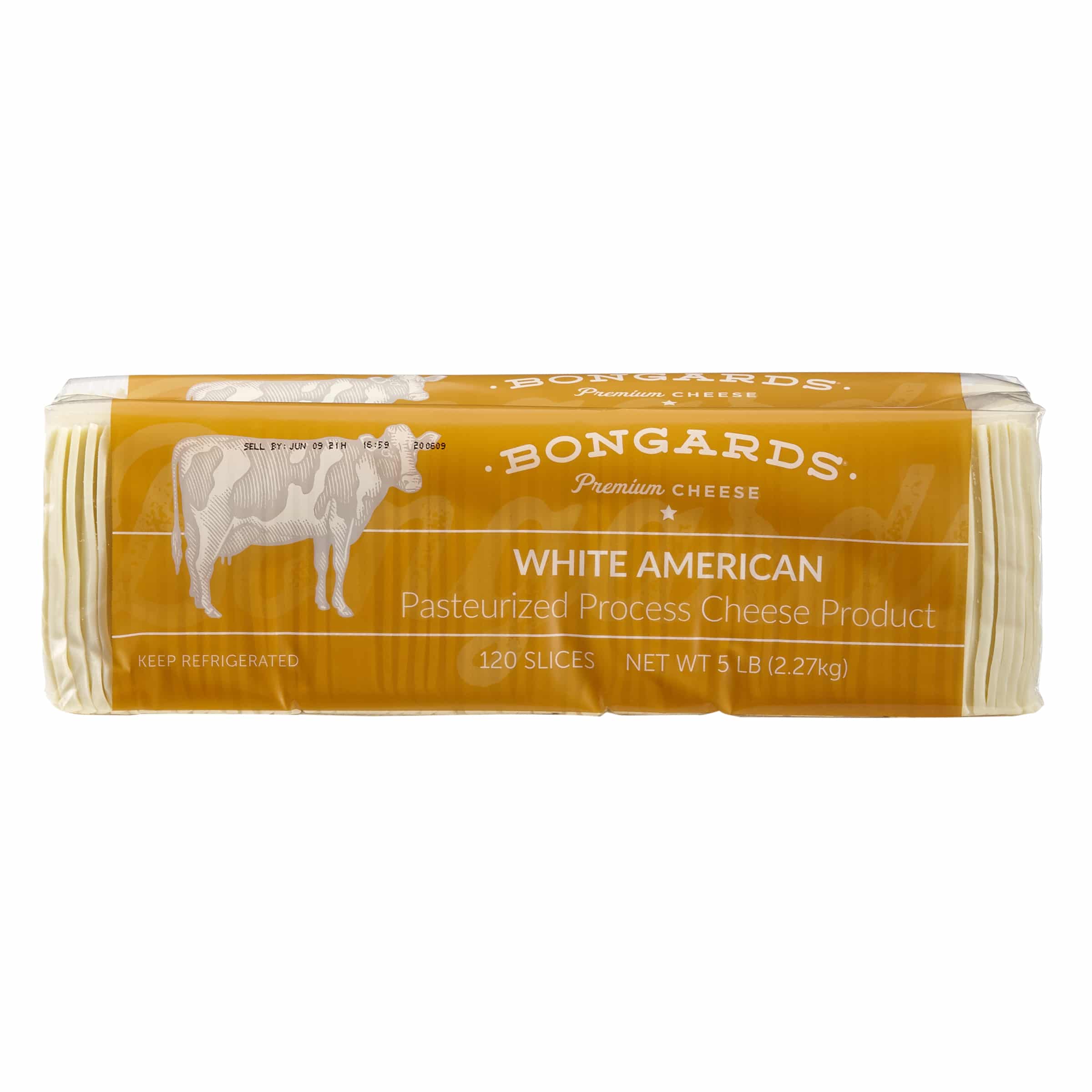 Bongards® White Processed American Cheese Product Slice 120 V 4/5
