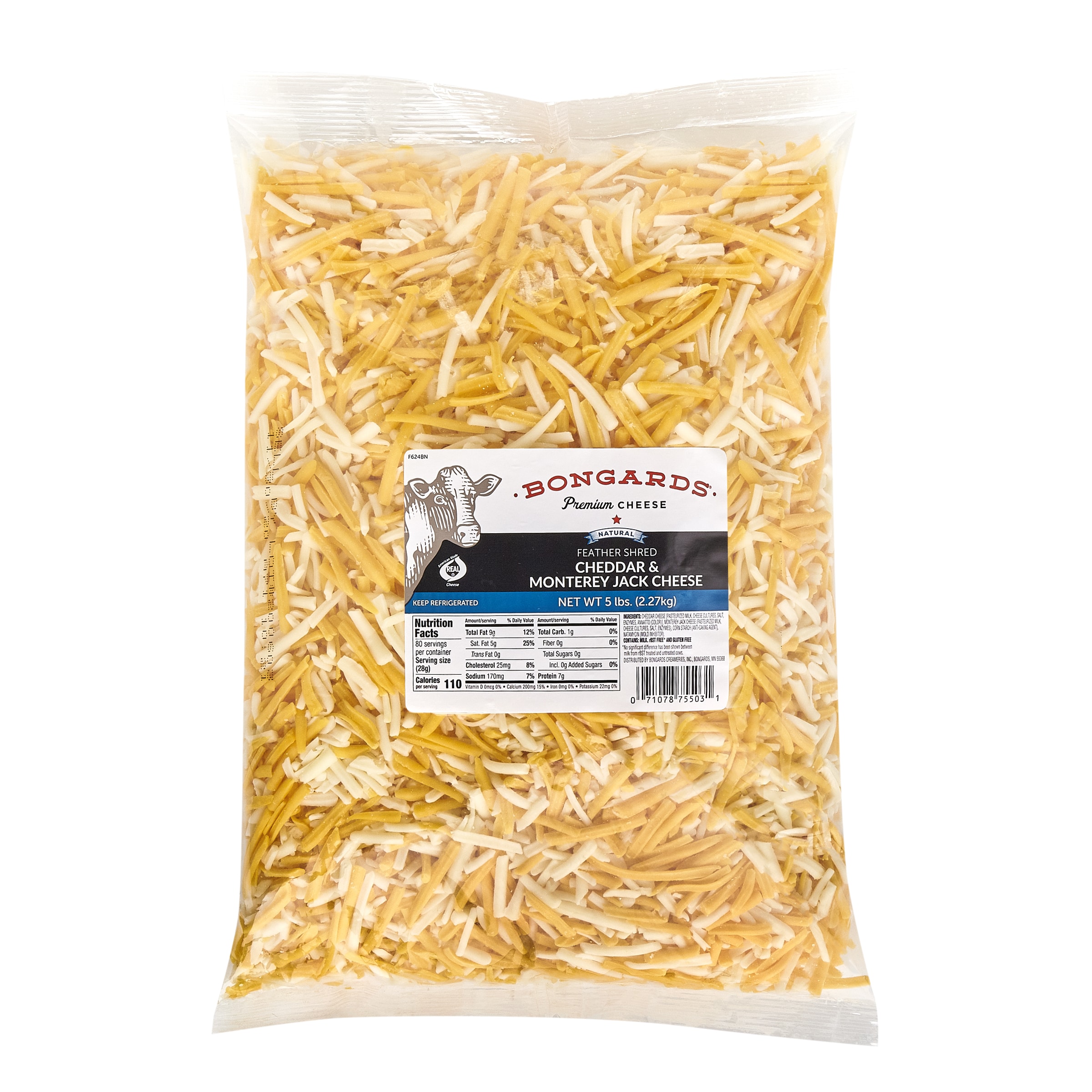 Bongards® Cheddar/Monterey Jack Feather Shred 4/5