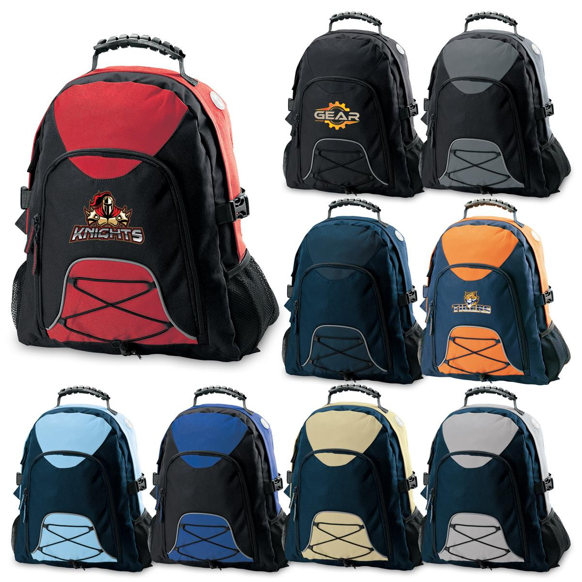 Promotional Climate Backpacks Bungee Elastic Cord Reflective Piping