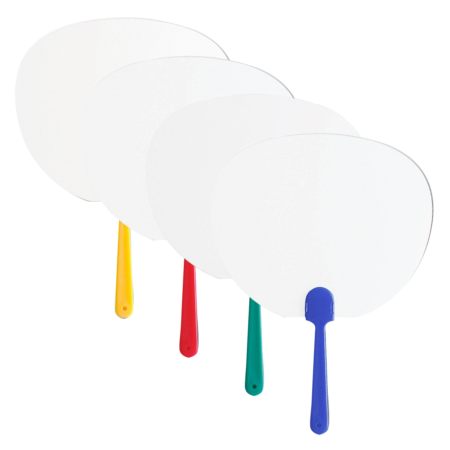 Promotional Plastic Hand Fans with Coloured Handles Bongo