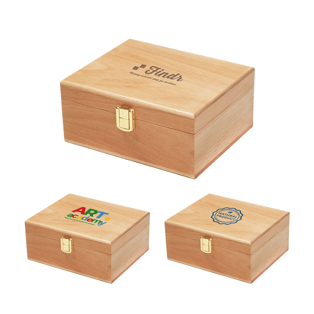 Promotional Wooden Storage Box Quality Beech Wood Bongo