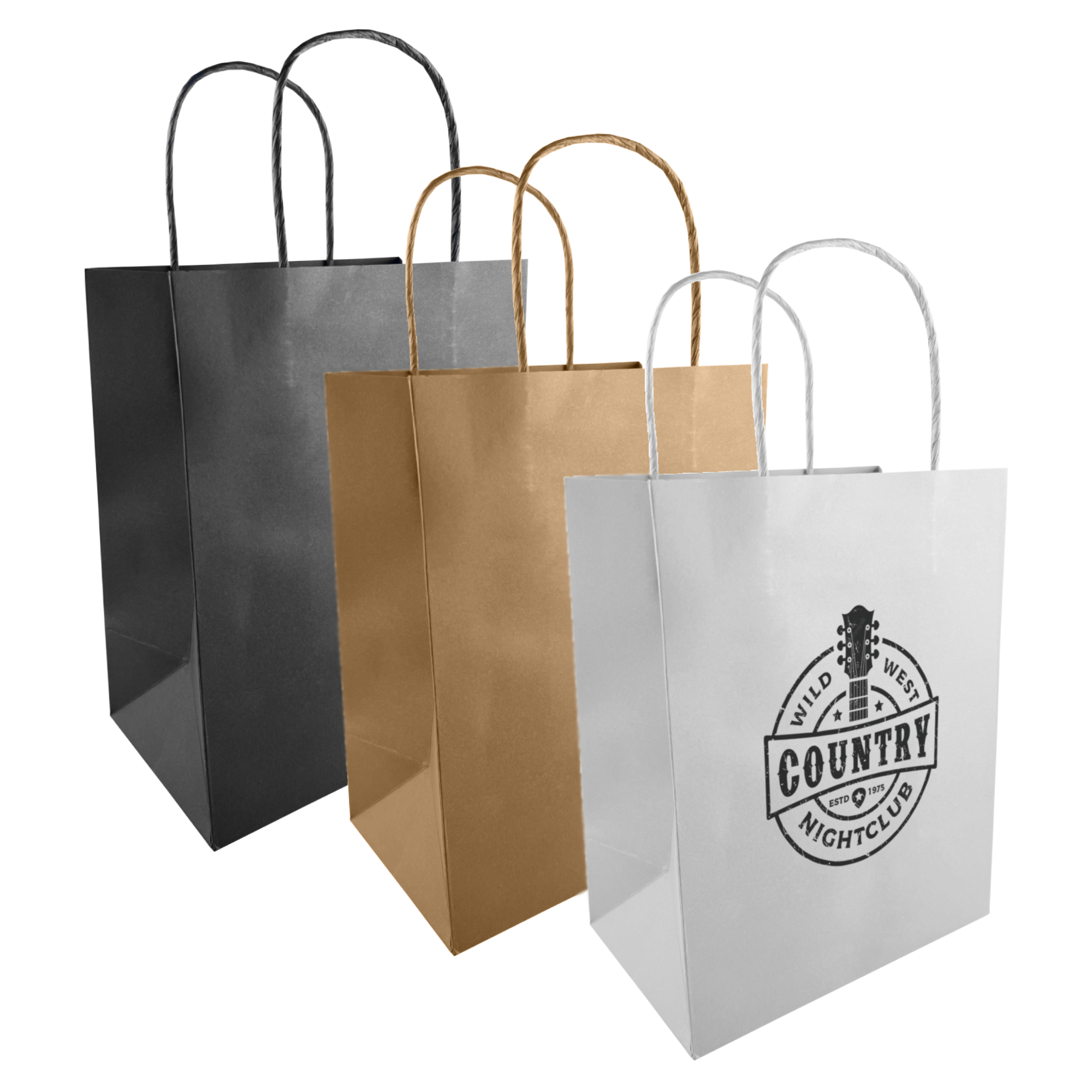 Promotional Kraft Paper Bag Strong Rope Handles Bongo