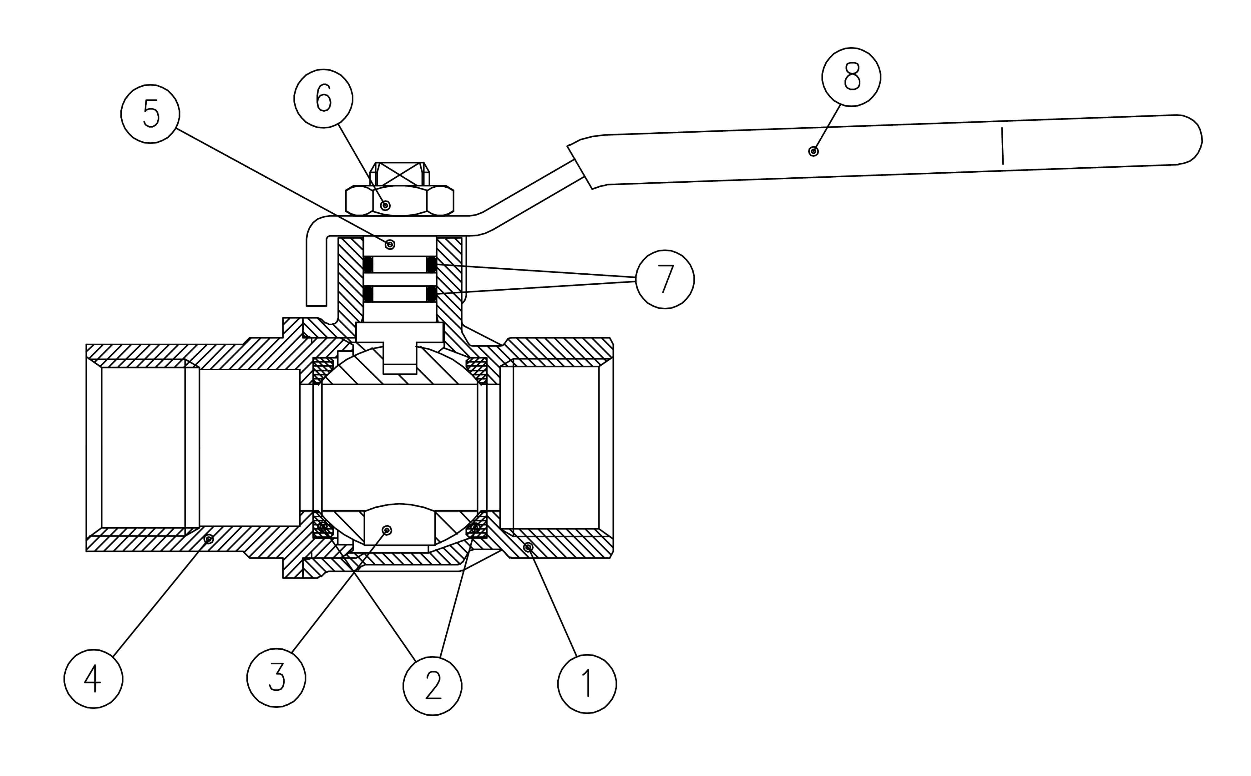 1/4" 2" Brass nickel plated Ball valves 2 way Ball valves k.84 RuB