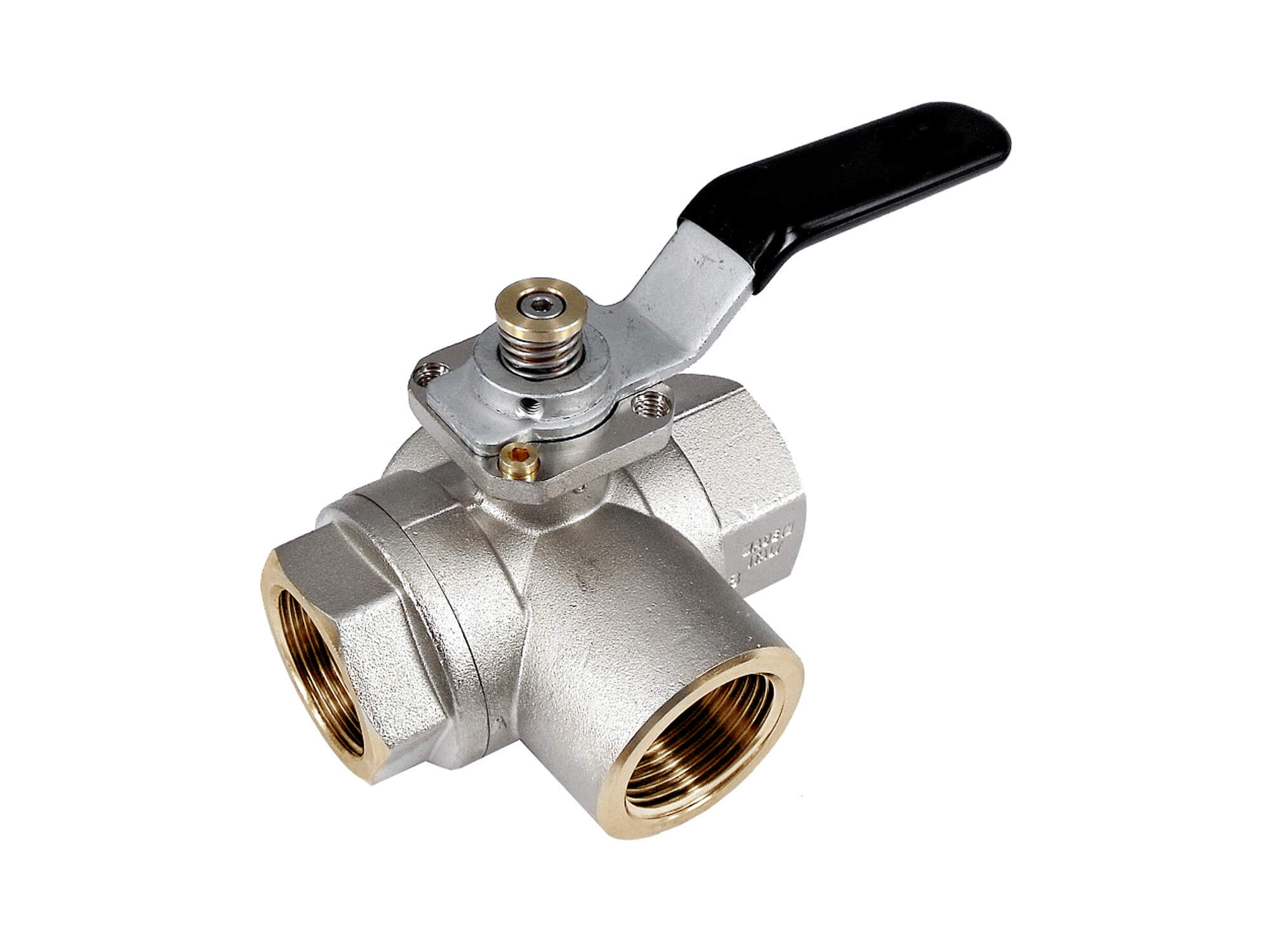 1/2" 1" Brass nickel plated Ball valves 3 way Ball valves s.7300L 3