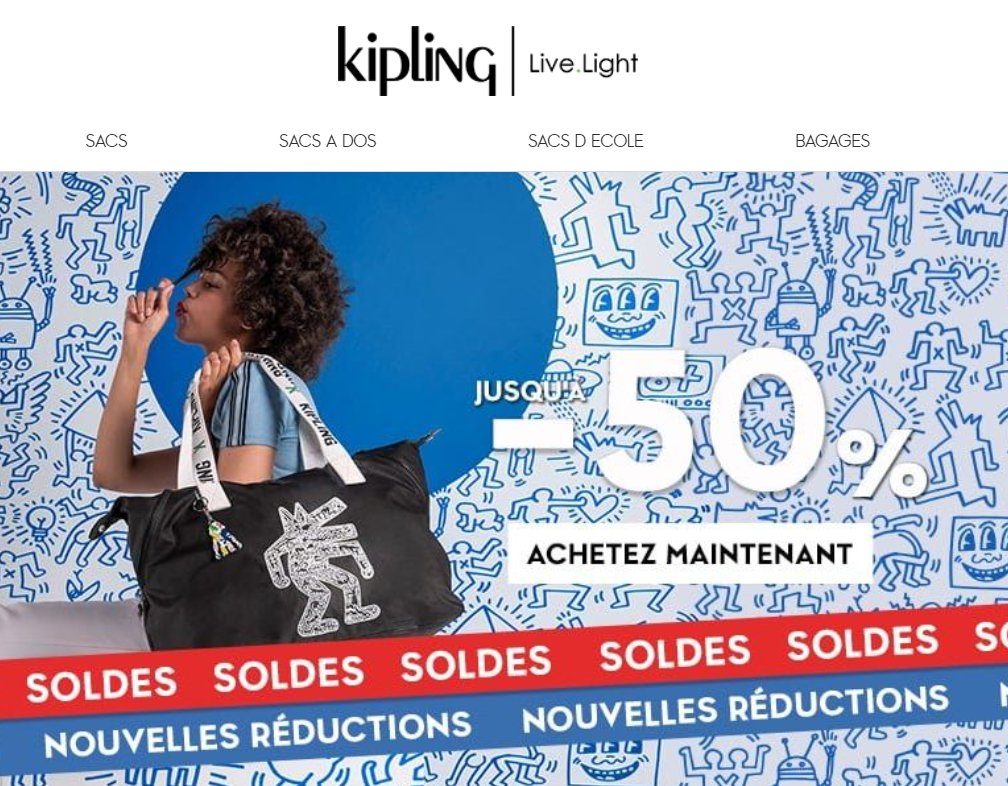 Soldes KIPLING jusqu'à 50 de réduction + 20 en plus