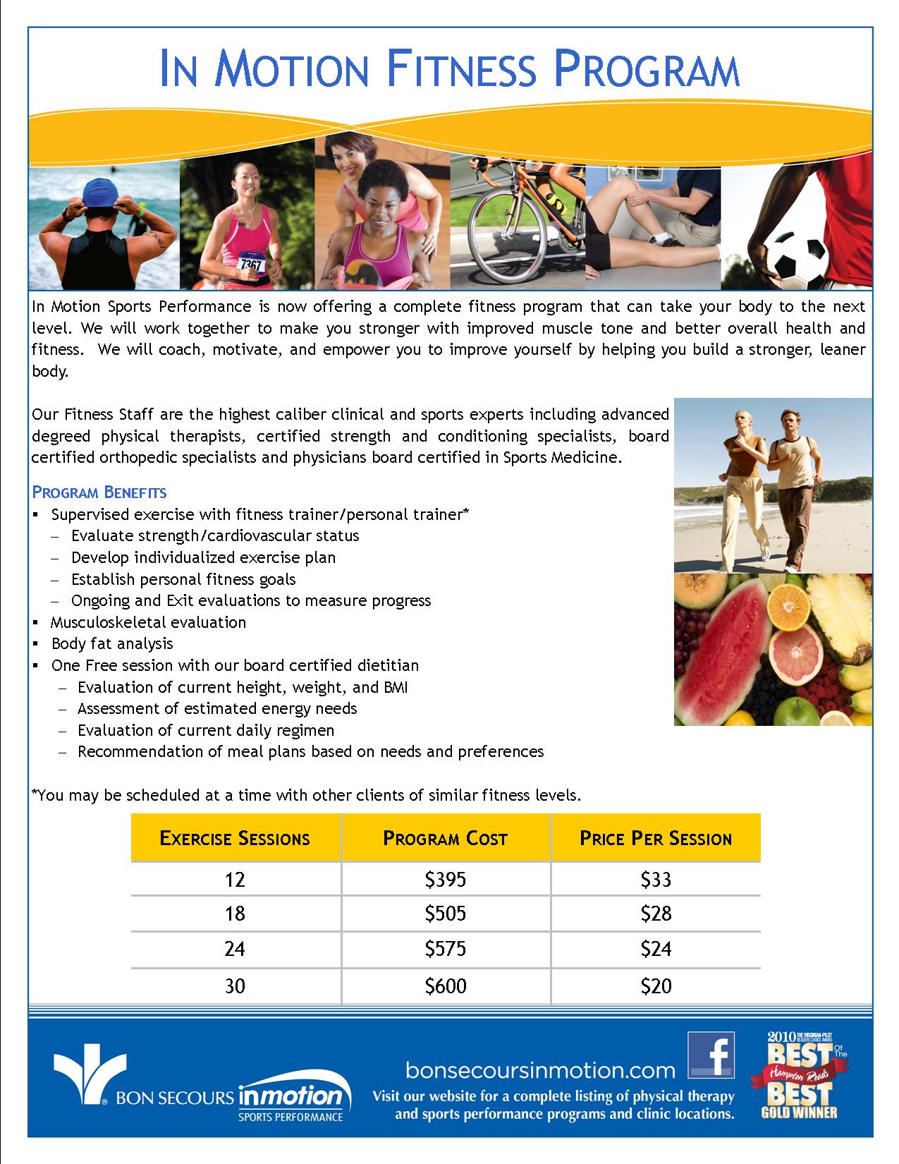 In Motion Announces Fitness Program! Bon Secours InMotion