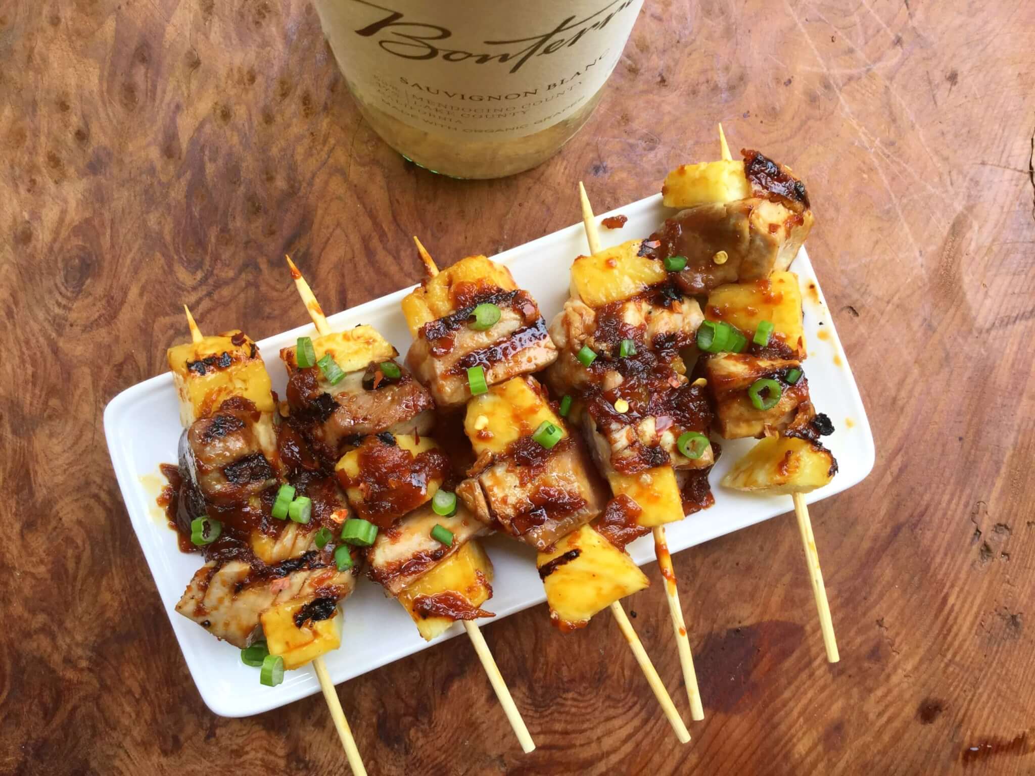 Tuna and Pineapple Kebabs with GingerSoy Glaze Bonterra Organic