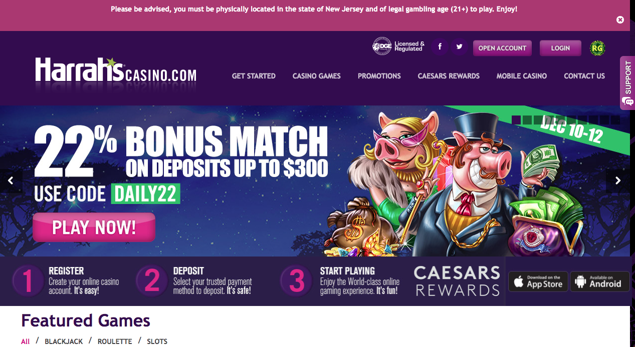 Harrah's Casino Bonus Code BONUSPLAY For 20 Free Spins