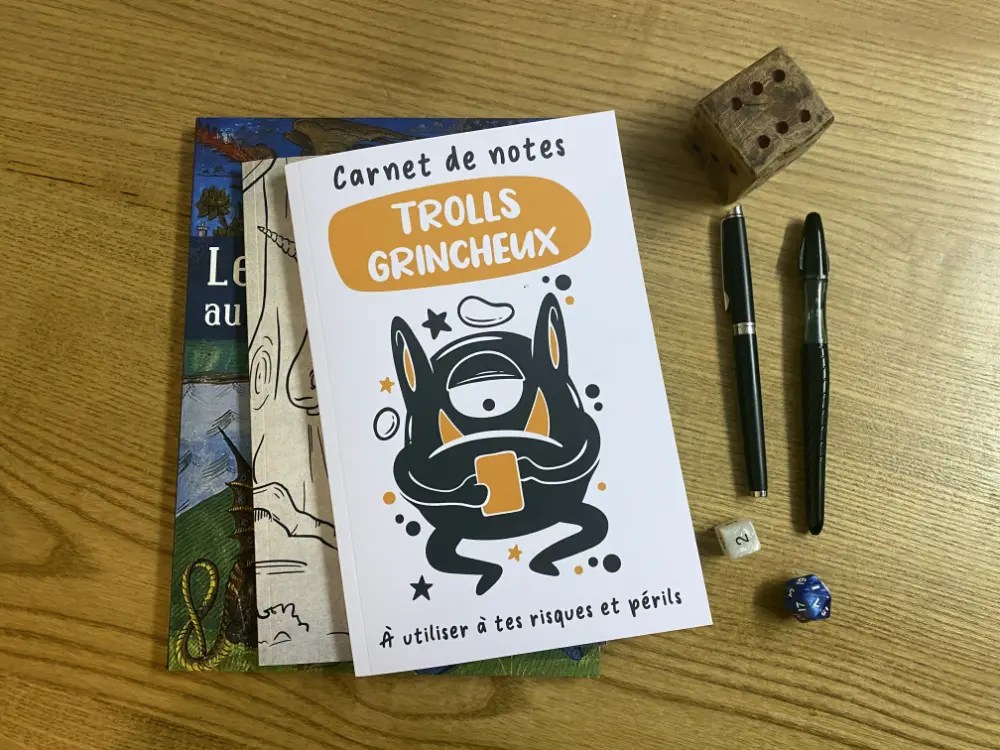 Présentation du carnet de notes Trolls Grincheux