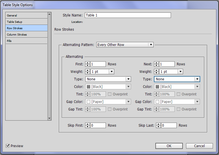Making tables look good in InDesign