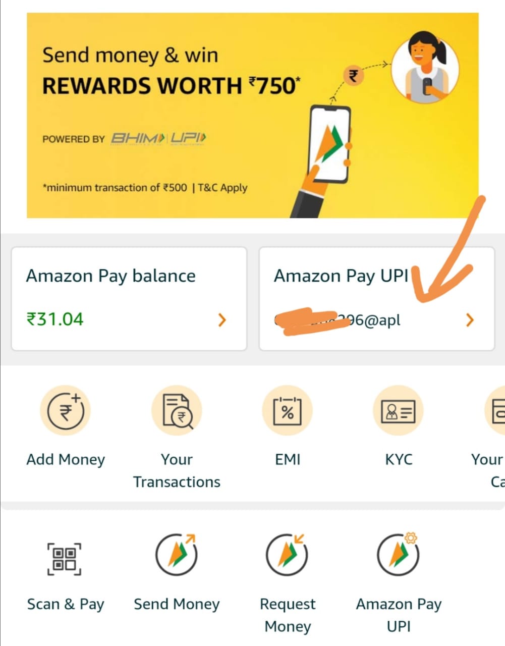 Amazon Pay UPI Referral Code "BQEND5". Refer & Earn 35