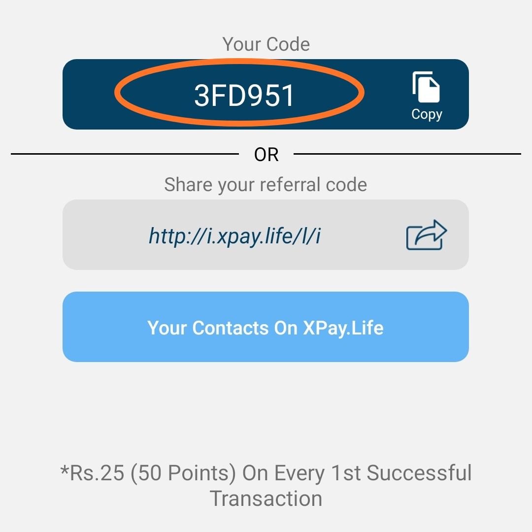 Xpay Life Referral Code 3FD951. Free 50 Points On Refer