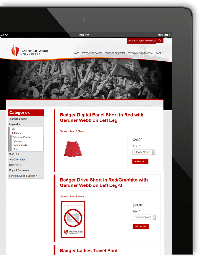 GardnerWebb University Timber Effortless Web Bookstore Management