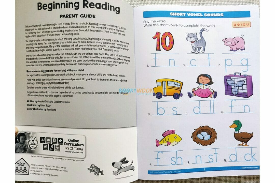 Beginning Reading Workbook Activity Books For Kids Booky Wooky