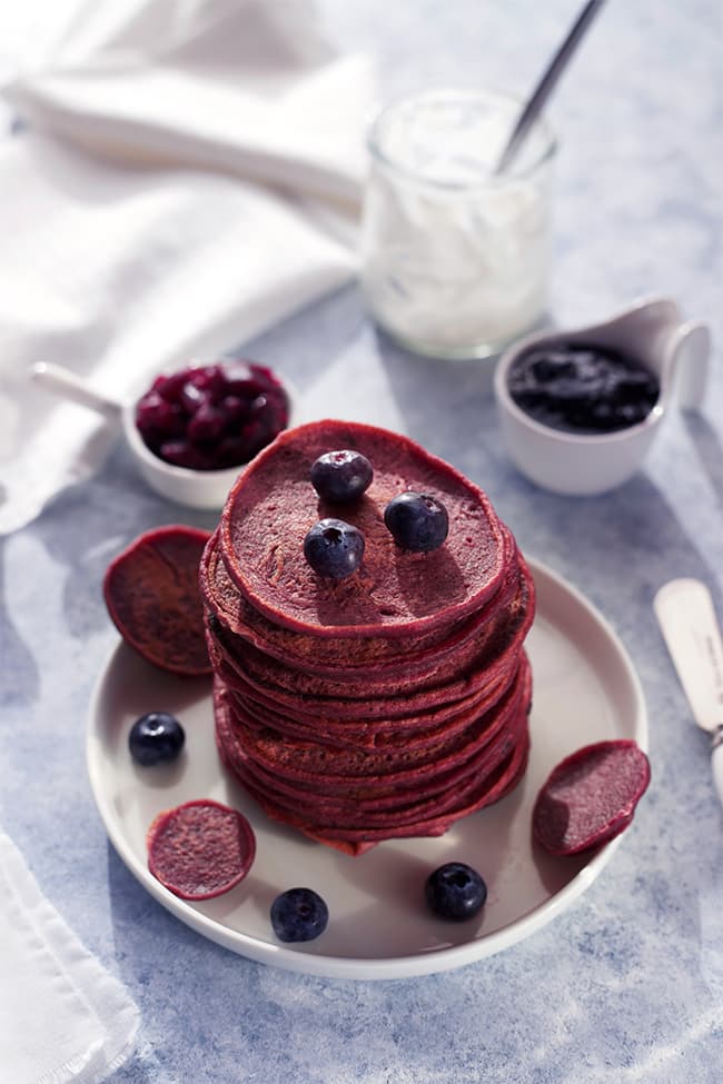 Pancakes betterave myrtille Booste