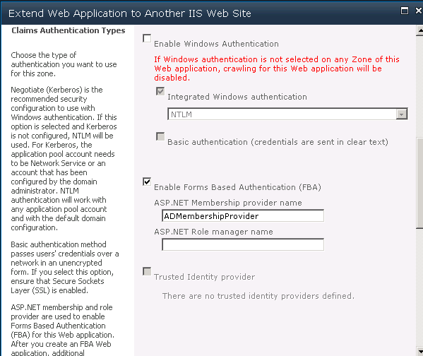 How to Configure Form Based Authentication Using Active Directory in