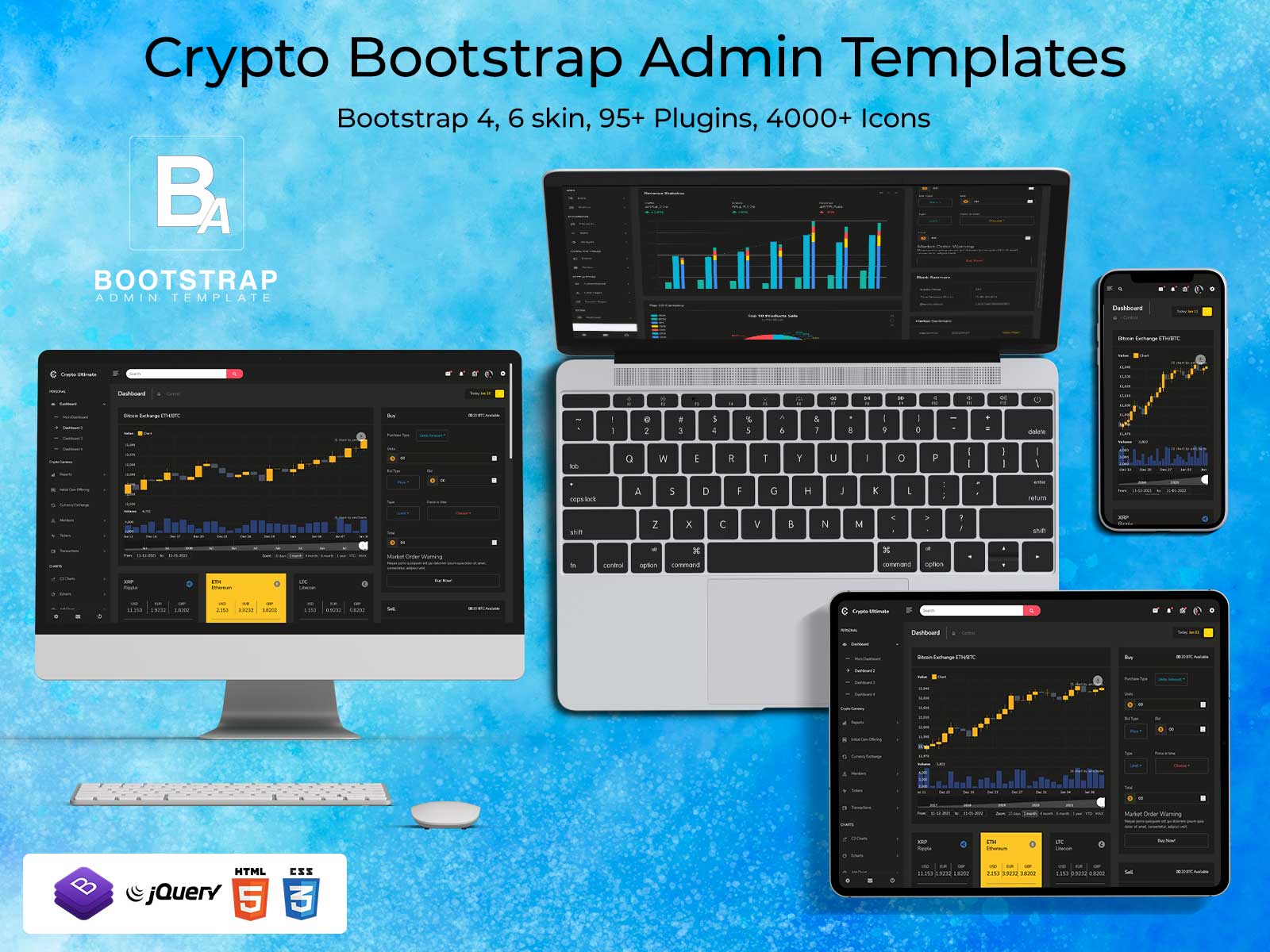 Best Cryptocurrency Dashboard Admin Template with Crypto UI Kit